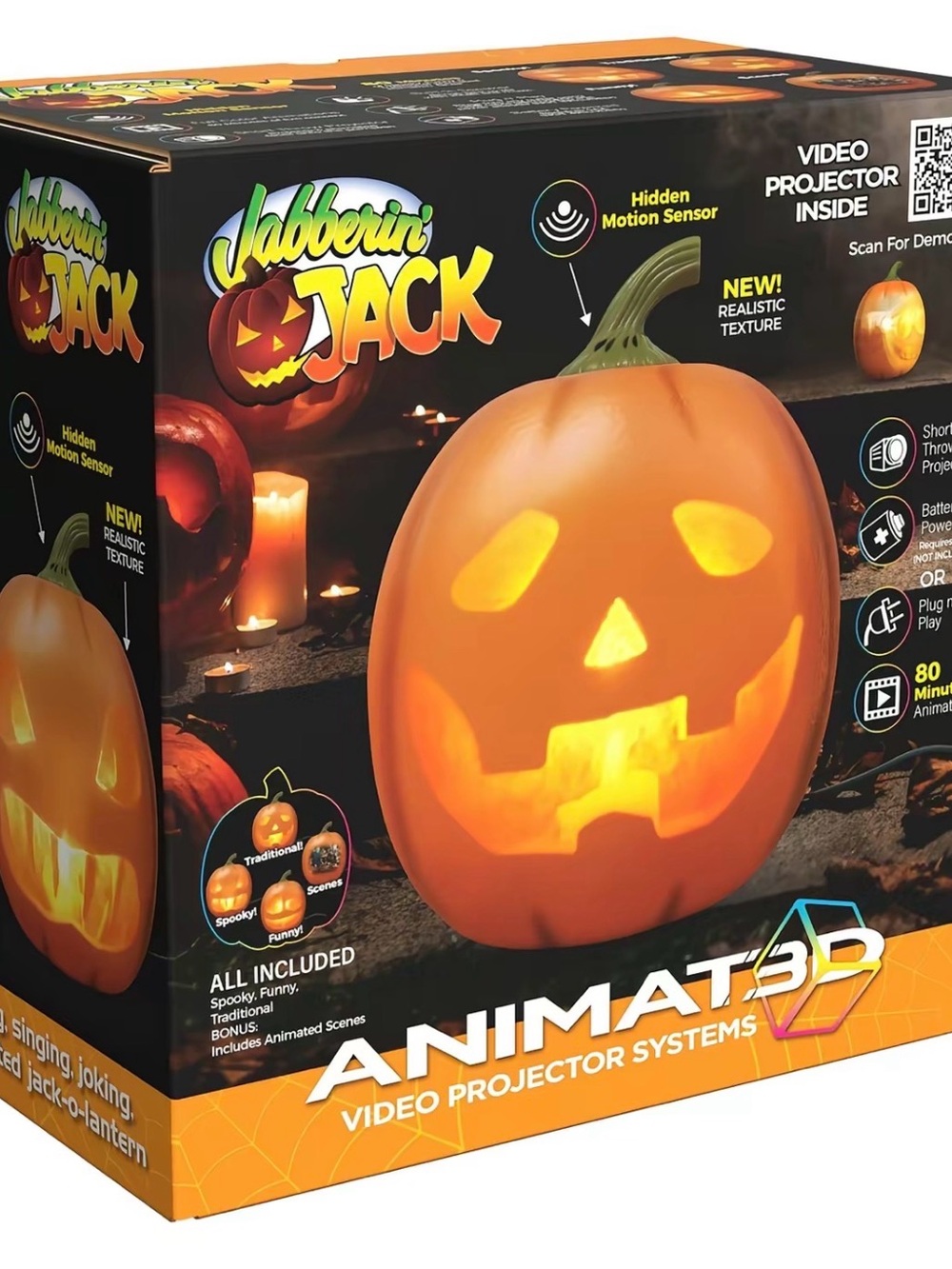 Jabberin’ Jack Animated Pumpkin Talks, Sings, Tells Jokes Halloween